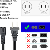 Guy-Tech AC Power Cord for Sony Portable 1-782-401-11 178240111 1-783-878-11 178387811 1-783-878-12 
