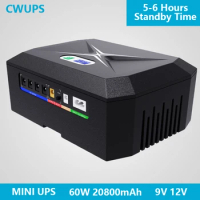 CCTV Router Mini UPS 60W USB Battery Backup Uninterruptible 12V Power Supply Powerbank 12V 5V 2A USB Sai UPS Router Wifi