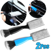 Car Interior Cleaning Brush Air Conditioner Cleaning Tools Air Outlet Dust Removal Soft Brush Double-ended Auto Duster Cleaner