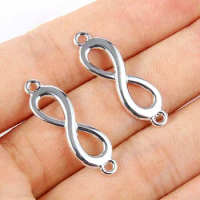 20pcs Silver Color Infinite Symbol Alloy Connector Charms For Necklace Bracelet DIY Jewelry Making