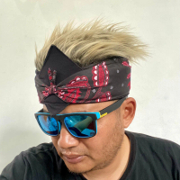Ikat Kepala Sunda & Rambut Palsu Pria Dewasa Berkualitas Tinggi - Headbands