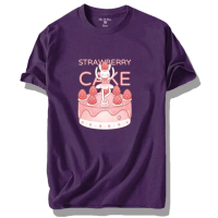 【潮野屋】兔子草莓蛋糕 甜點 粉紅色 芭蕾舞 短袖T恤 短T 衣服 上衣 潮T 歐美 可愛 街頭 潮流(WTS-3162)