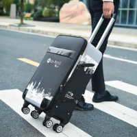 20"22"24"26"28 Inch Travelling Soft Luxury Suitcase On Wheels Oxford Cloth Rolling Luggage Boarding Case Valise Free Shipping