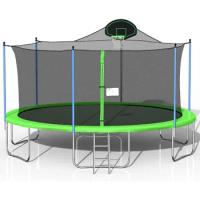 1500 LBS 16FT Outdoor Trampoline with Safety Enclosure Net, Backyard, Recreational Heavy-Duty Trampoline for Kids Adult