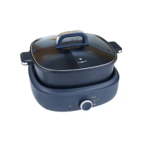 Electric Hot Pot Multi-function Cooking Pot Electric Cooking Hot Pot Barbecue Integrated Cookers Multi-function Rotisserie