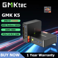 GMKtec K5 Mini PC AMD Ryzen 7 7735HS 8C/16T DDR5 16G RAM 1TB ROM SSD Window 11 Pro BT5.2 WiFi6E RZ616 Desktop Gaming Computer