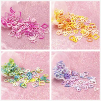 One box Flatback ABS Unicorn Color Pearl Bowknots Slices For Home Crafting Bows For Party Decoration Confetti and Slime Fillers