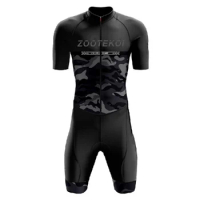 ZOOTEKOI-Summer Triathlon Skin Clothes for Men, Short-Sleeved Cycling Wear Suit, Comfortable Road Bike 9D Gel Pad