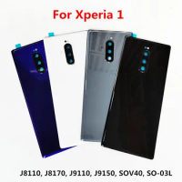 Xperia1 Back Cover For Sony Xperia 1 / Xperia XZ4 Housing Battery Door Repair Phone Replace Rear Case + Logo Camera Lens