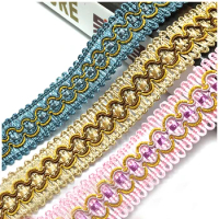 13Yards Sewing Lace Gold White Pink Centipede Braided Lace Ribbon Patchwork Curve Lace DIY Clothes Cushion Curtain Crafts