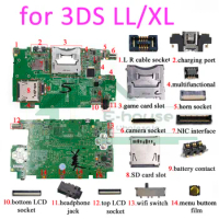 For 3DS XL Charging Port Game Card Slot Horn Top buttom LCD Screen Flex Cable Connector Sockets for 3DSLL Console Accessories