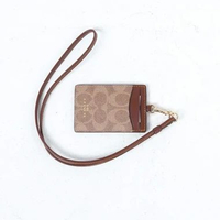 Lanyard COACH MONOGRAM BEIGE BROWN LANYARD CARD HOLDER 100% ORIGINAL 10X7CM