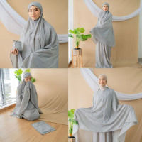 Mukena Travel Mini Korea Silky Parasut Premium - Vapor Blue (MKN 058)