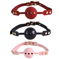3 Colors BDSM Mouth Plug Full Silicone Breathable Ball Gag Bondage Open Mouth Gags Sex Toys Couple Fetish Restraint Adult Games