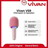 VIVAN VS9 Bluetooth Karaoke Speaker 360° RGB Light Voice Changer Pink