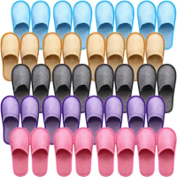 20-60Pairs Non Slip Disposable Slippers Multi Color Linen Slippers Unisex Wholesale Bulk Slippers for Hotel/Spa/Homestay