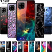 Tempered Glass Case For Samsung Galaxy A12 Cover Hard Protective Back for Galaxy A02s a42 5g Soft Bumper Luxury Fashion Shell