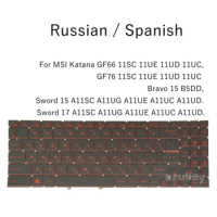 Russian SP Keyboard For MSI Katana GF66 GF76 11SC 11UE 11UD 11UC Bravo 15 B5DD Sword 15 17 A11SC A11UG A11UE A11UC A11UD Backlit