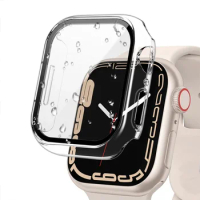 PC Colorful Watch Case Built-in Tempered Glass for Apple Watch 45mm 40mm 44mm 41mm IWatch Series 9 8 7 6 SE 5 Coverage Cover