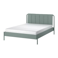 TÄLLÅSEN 雙人軟墊床框附床墊, kulsta 灰綠色/åkrehamn 硬, 150x200 公分