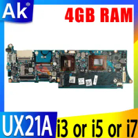 UX21A Mainboard I3-3217U I5-3317U I7-3517U CPU 4GB RAM For ASUS UX21 UX21A Laptop Motherboard
