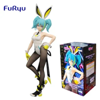 In Stock Original FuRyu Hatsune Miku Figure VOCALOID Miku Bunny Girl Street 30Cm Anime Figurine Model Toys for Boys Gift