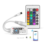 RGB Wifi Controller 24 Keys 4P WiFi Led Strip Music Controller Magic Home 5V 12V 24v Google Assistant Alexa