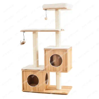Wooden Cat Climbing Rack Large Four Seasons Available Cat Tree Cat Nest Cat Rack Integrated Cat Toy Supplies