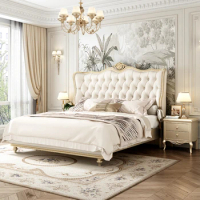 American Princess Double Bed White Luxury Superking Comferter Bed Loft Villa Letto Matrimoniale Furniture Home
