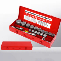 Heavy Duty 21Pcs/14Pcs PLX Six-sleeve Ratchet Combination Iron Box Connector 19MM Series Engine Repair Tools