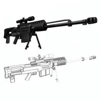 130cm AS50 Sniper Rifle 3D Paper Model Weapon Puzzles Papercraft Hand-made Toy