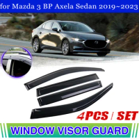 Car Window Door Visor for Mazda 3 BP Axela Sedan 2019~2024 Vent Wind Awning Sun Rain Eyebrow Guard Cover Deflector Accessories
