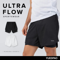 Yuedpao Sportswear กางเกงออกกำลังกายขาสั้น กางเกงวิ่ง 2in1 มีซับใน พร้อมกระเป๋าด้านข้าง Ultra Flow R