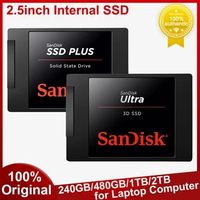 SanDisk SSD Ultra 3D 240GB 480GB 1TB 2TB SSD Internal Solid State SSD PLUS 240GB 480GB 1TB 2TB Hard Drive HD Disk 2.5 for Laptop