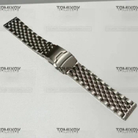 Universary 20MM 22MM Flat End Bead Of Rice Watch Band Strap Bracelet Fit For Sekio Rolex Omega CASIO