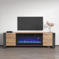 Media console with LED lights, living room decoration cabinet, TV cabinet, advanced sense storage cabinet, modern furniture