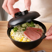 【美好食光】日式大容量雙耳可微波泡麵碗(250ml 耐熱 帶蓋 防塵 湯碗 餐碗 飯碗 居家)