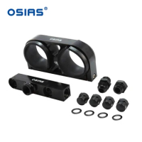 OSIAS Fuel Pump Billet Aluminium Assembly OUTLET Manifold Mounting Bracket In Black for 044 380lph A