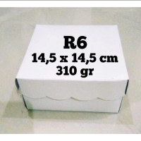 Dus R6putih / Dus Snack Roti Ukuran 14,5 x 14,5 cm Berat 310 gr untuk Kemasan Makanan