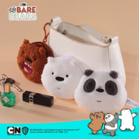We Bare Bears Anime Plush Toys Purse Pendant Cute Grizzly Panda Ice Bear Keychain KeyRing Stuffed Doll Plushies Wallet Key Chain
