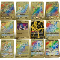 Pikachu 37 Styles Rapid Charizard VMAX Gold Metal Card Game Collection Anime Cards Toys for Children Christmas Gift