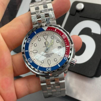 Divers Steel Mechanical Men Watches Seiko NH35A Movement Luminous Fashion Wristwatch Calendar Date Waterproof Reloj Hombre