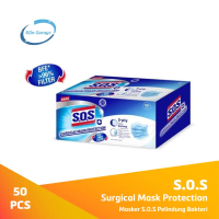 MASKER SOS SURGICAL MASK EARLOOP 3PLY 50 PCS [PROMO] BARANG