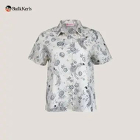 Batik Keris Blouse Wanita Lengan Pendek Motif Keris Dancing Bird SS Putih
