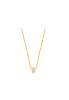MJ Jewellery 999.9/24K Gold Foil Inlaid White Jade with 375/9K Gold Polo Chain Necklace Set J1