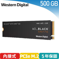 【現折$50 最高回饋3000點】WD 威騰 黑標 SN770 500GB NVMe M.2 PCIe SSD WDS500G3X0E