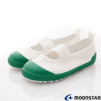 日本月星Moonstar機能童鞋鐵氟龍室內鞋系列寬楦日本製穩定耐磨抗菌室內鞋款0537綠(中小童段/中大童段)