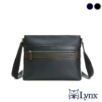 【Lynx】美國山貓精品nappa牛皮軟質感橫式側背包-共2色(大)
