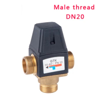 3 Way Brass Male Thread Thermostatic Mixing Valve DN20 Solar Water Heater Valve 3-Way Thermostatic Mixer Valve