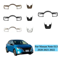 For Nissan Note E13 2020 2021 2022 ABS Silvery Carbon fiber Steering Wheel Button control Cover Sticker Interior Accessories